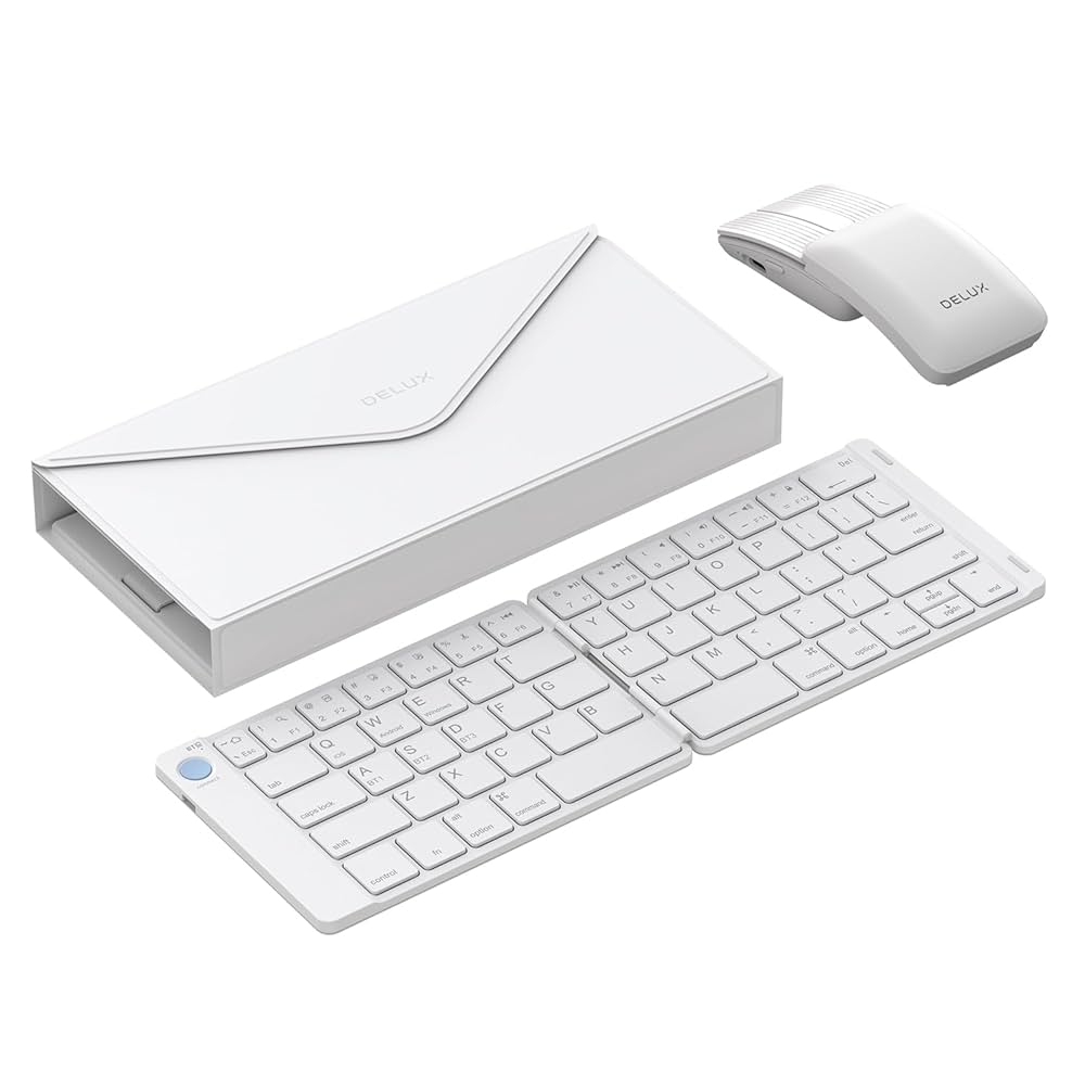 DELUX PockComboポータブルキーボードとマウス、保護ケース付き Amazon.com: DELUX PockCombo Portable Keyboard and Mouse